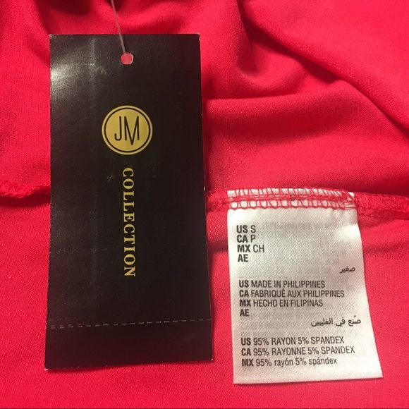 JM Collection Tunic Curved Hem Short Sleeve Shirt Small S - Picture 4 of 6